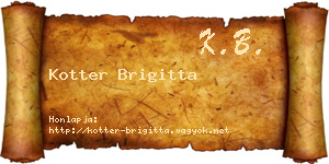 Kotter Brigitta névjegykártya